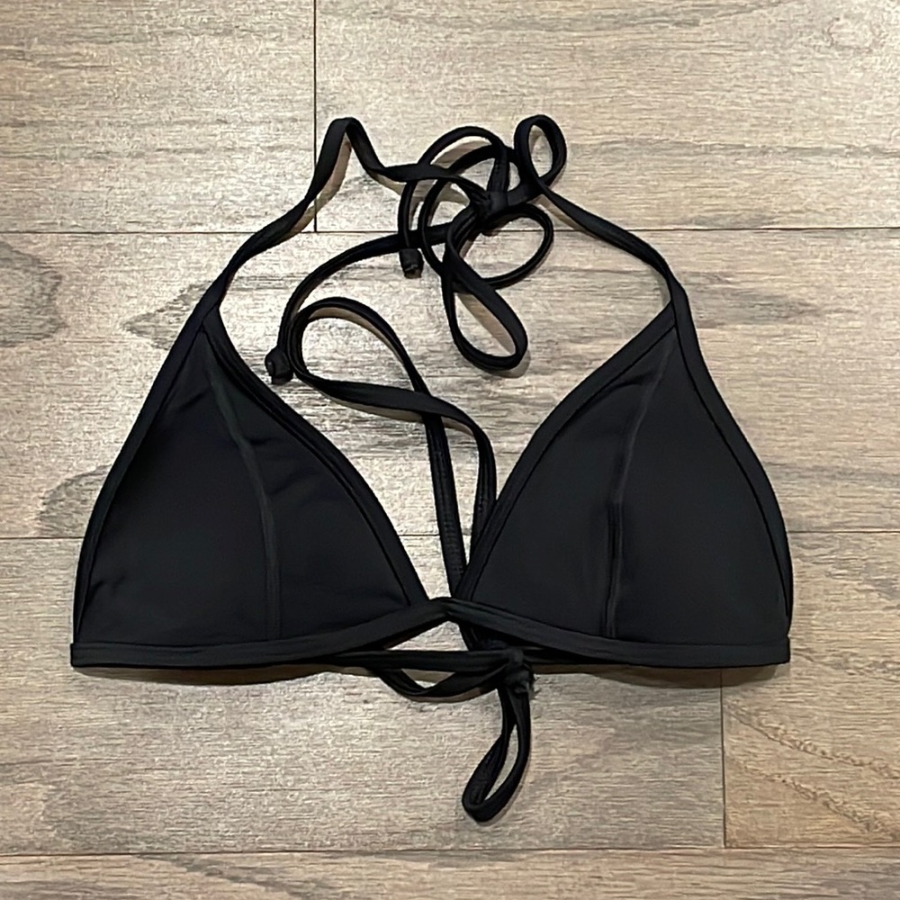 PINK Black Triangle Bikini Top - Size M